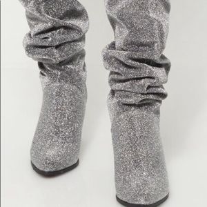 Glitter scrunched boots